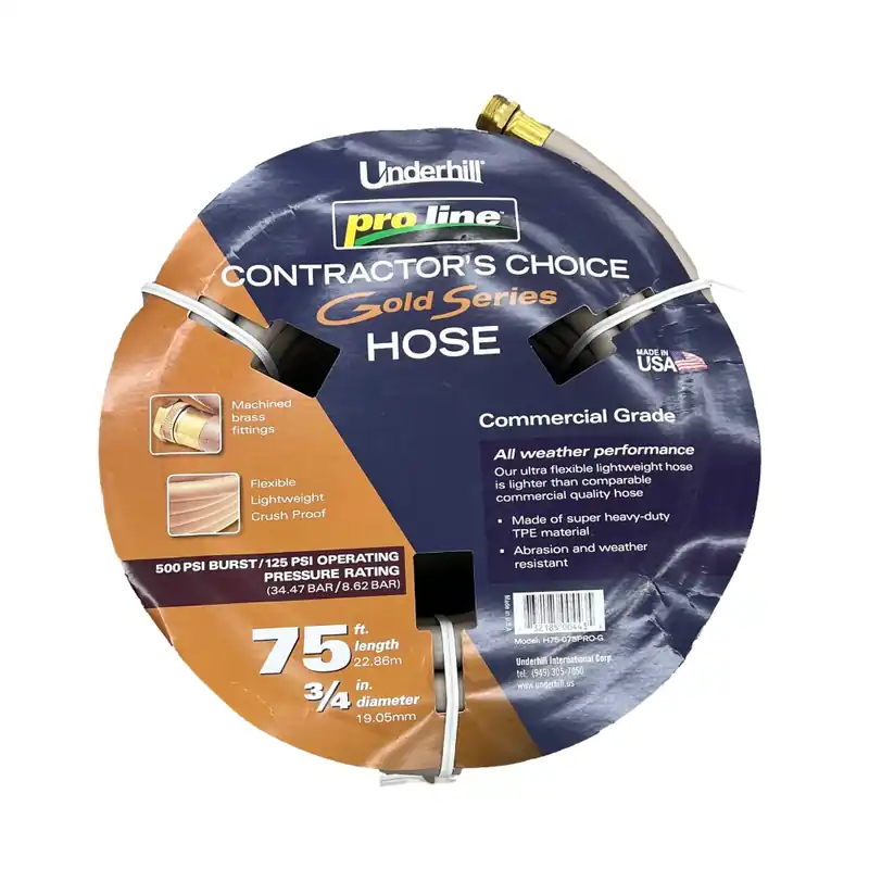 Underhill International H58-075PRO-G Proline Gold Hose 125 PSI 75 feet
