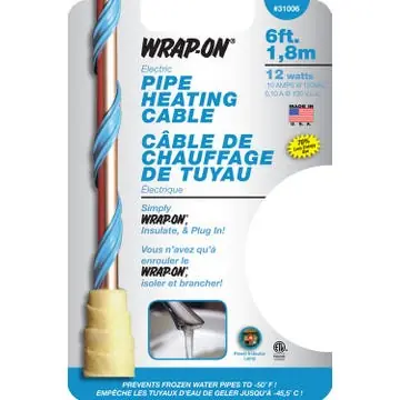 Pirit Heated 31006 Wrap-On Electric Pipe Heating Cable 12 W 6 ft