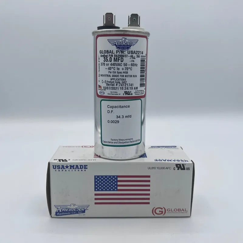 American Radionic USA2214 Round Run Capacitor 35 MFD 370/440 VAC