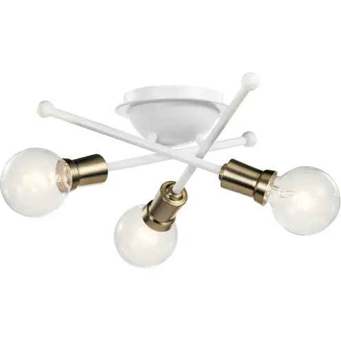 Kichler Lighting 43196BK Armstrong 100W 3-Light Flush Mount