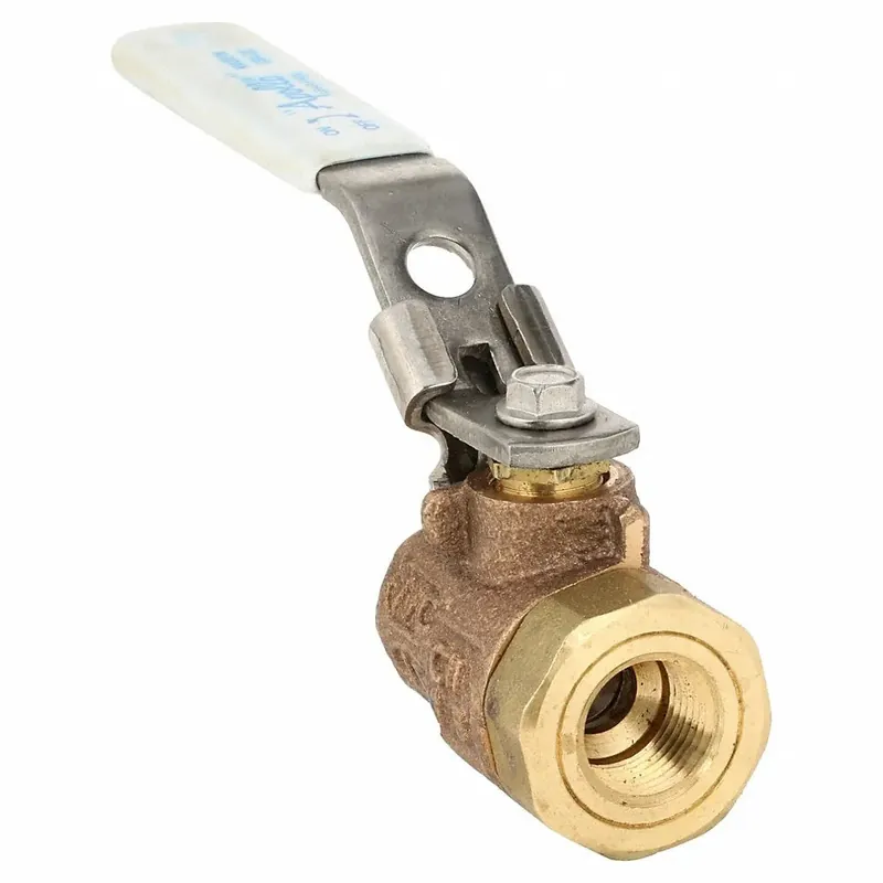 Apollo Valves 77CLF10227A 3/8 FIP Bronze 150SWP/600PSI 2PC Full-Port Econ Ball Valve with SS Latch Lock Lever & Nut Lead Free