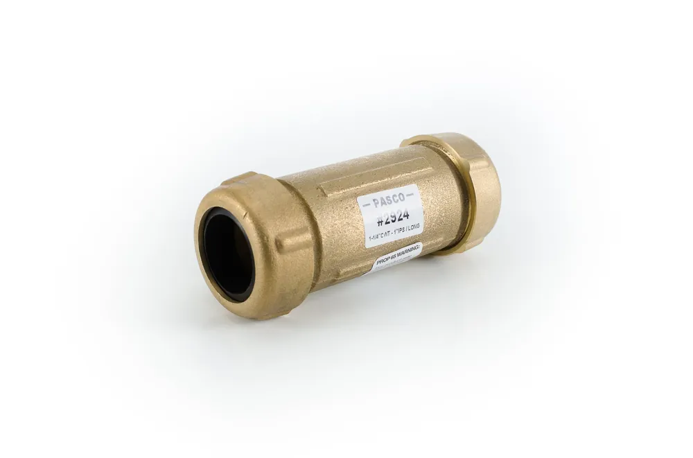 Pasco 2924 1-1/4cwt-1ips br comp cplg/long