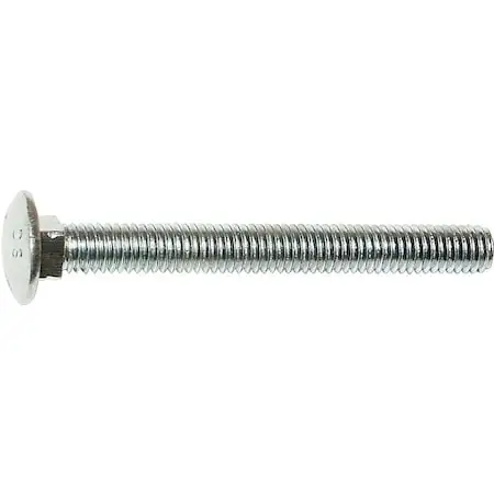 Midwest Fastener 1104 Carriage Bolt, 3816 in Thread, NC Thread, 4 in OAL, Zinc, 2 Grade