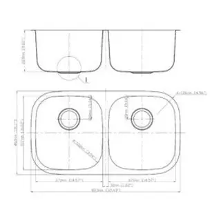 Dakota GSR-18-TM50509-1 Builders Genesis Series 50/50 Double Bowl Kitchen Sink