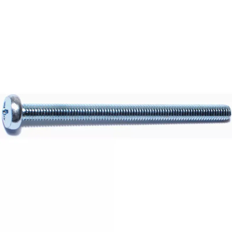 Midwest Fastener 51583 M6-1.00 x 80 mm Phillips Pan Machine Screw, Zinc Plated Steel, 50 PK