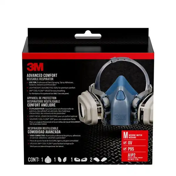 3M 7100308241 Advanced Comfort Reusable Respirator OV/P95 MDM