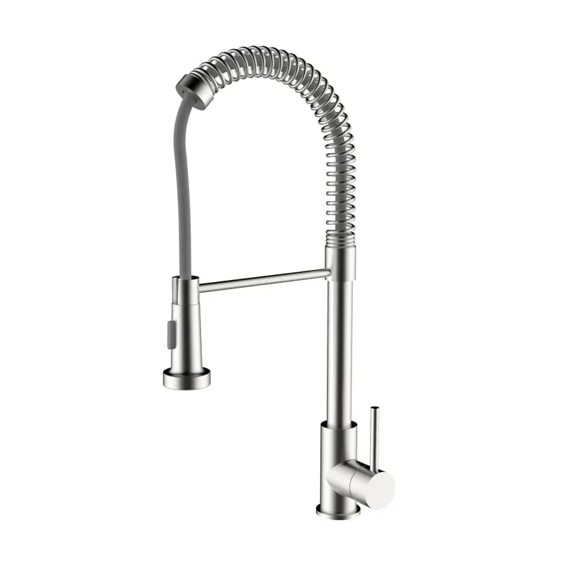 Dakota DSF-23KRS00CR Signature 22 7/8 Inch Single Hole Pull-Down Pre-Rinse Spring Kitchen Faucet with 2 Function Spray Head