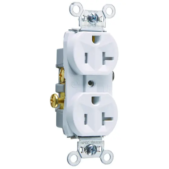 Legrand TR20-W 20A 125V Commercial Grade Tamper-Resistant Duplex Receptacle