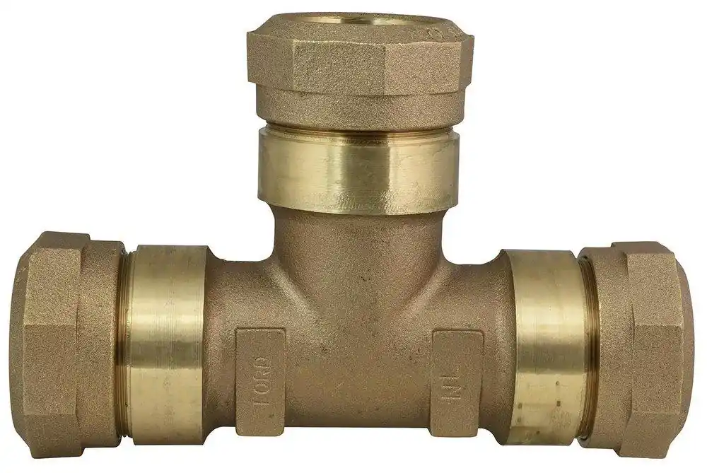 Ford Meter Box T444-777-Q-NL Tee 2 in. Quick Joint Service Brass