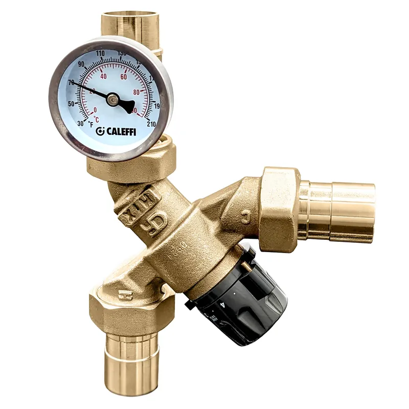 Caleffi 520610AC AngleMix 3-Way Thermostatic Mixing Valve 1 inches NPT