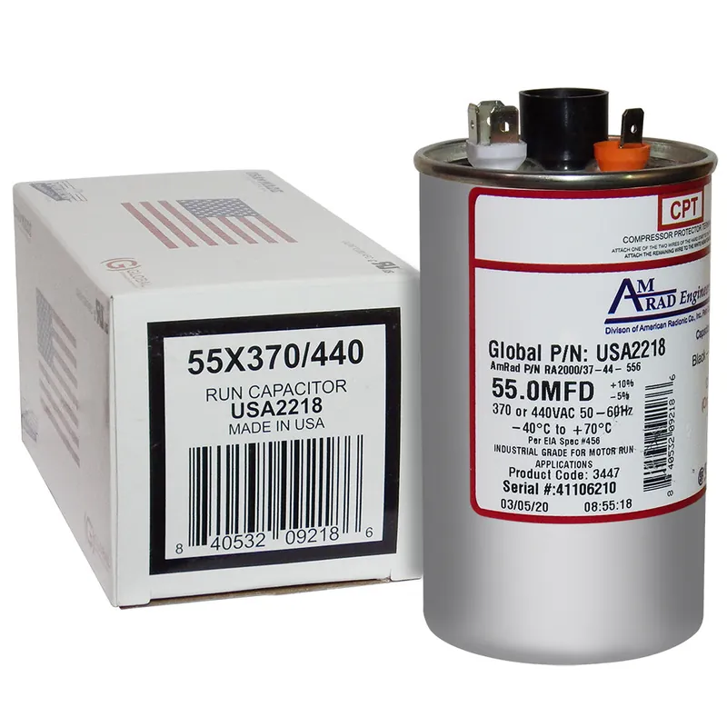American Radionic USA2218 Round Run Capacitor 55 MFD 370/440 VAC