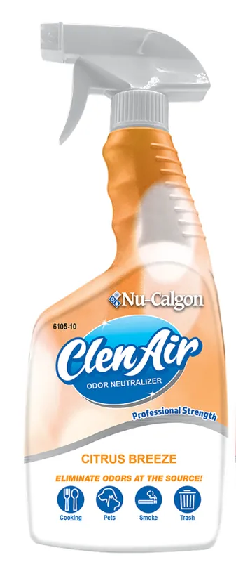 Nu-Calgon 6105-10 ClenAir Liquid Formula Citrus Breeze Odor Neutralizer Spray 32 oz