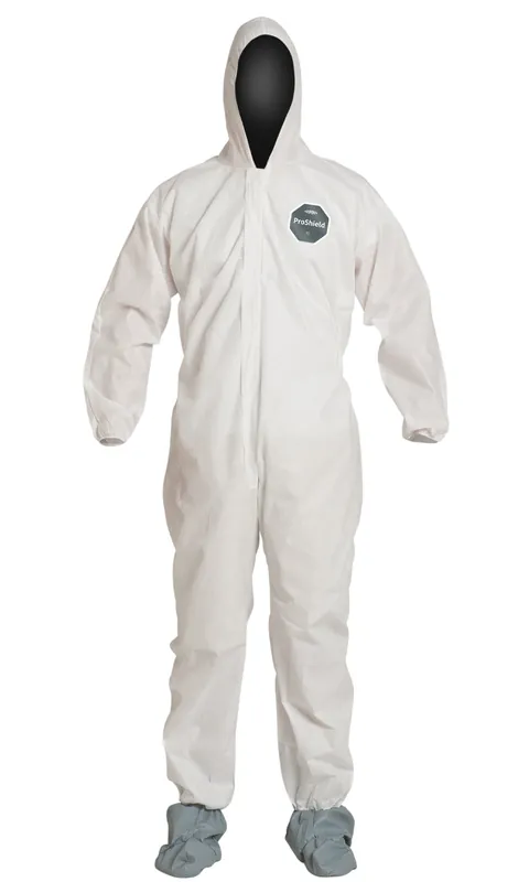 Proshield PB122SWH-SM Coverall with Hood and Attached Boots
