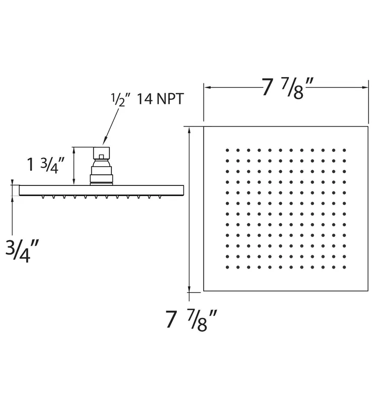 Huntington Brass P3527302 8 feet' Sq Style Shower Head