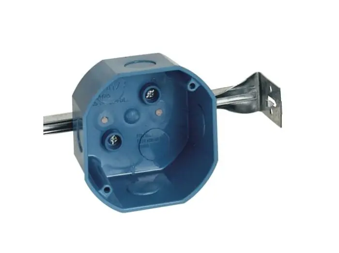 Thomas & Betts A615DH 4 inch ENT Non-metallic Octagon Ceiling Box With Adjustable Bar Hanger And 1/2 Inch Knockouts