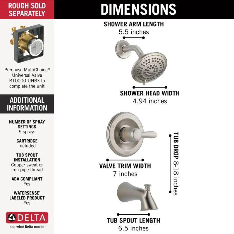 Delta Faucet DELTA-T14438 Monitor 14 Series Tub & Shower Trim