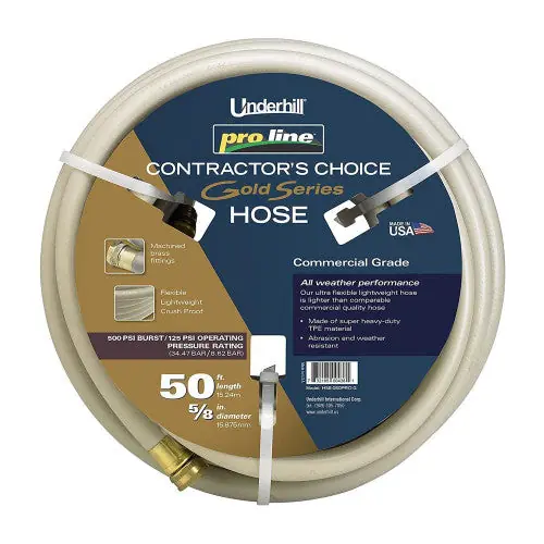 Underhill International H58-050PRO-G Proline Gold Series Commercial Garden Water Hose 50 ft