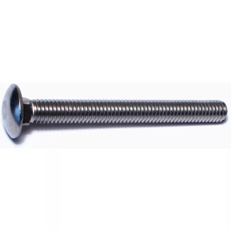 Midwest Fastener 50613 Carriage Bolt 3/8-16 Thread, Coarse Thread, 3-1/2 in OAL, Stainless Steel, 18-8 Grade