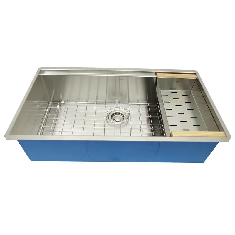 Dakota DSL-A3620 Zoria 36 Inch Contemporary 304 Stainless Steel Zero Radius Undermount Single Bowl Kitchen Sink